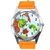 TAPORT® Orange Leather Round Quartz Watch for Christmas Fans E2