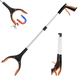 ERIGREBE 32.65"Grabber Reacher Tool, Foldable Trash Picker, 360°Rotating Grabber with Magnetic for Seniors and Disabled