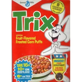 Hollywood Icons Vintage Trix Cereal Ad Reproduction Print Advertising 17x12