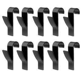 DuDuZui Pack of 10 Hooks for Round Radiators, Radiator Towel Rail, Durable Plastic Bath Hooks, No Drilling, Required for Hanging Towels, Bathrobes (Black)