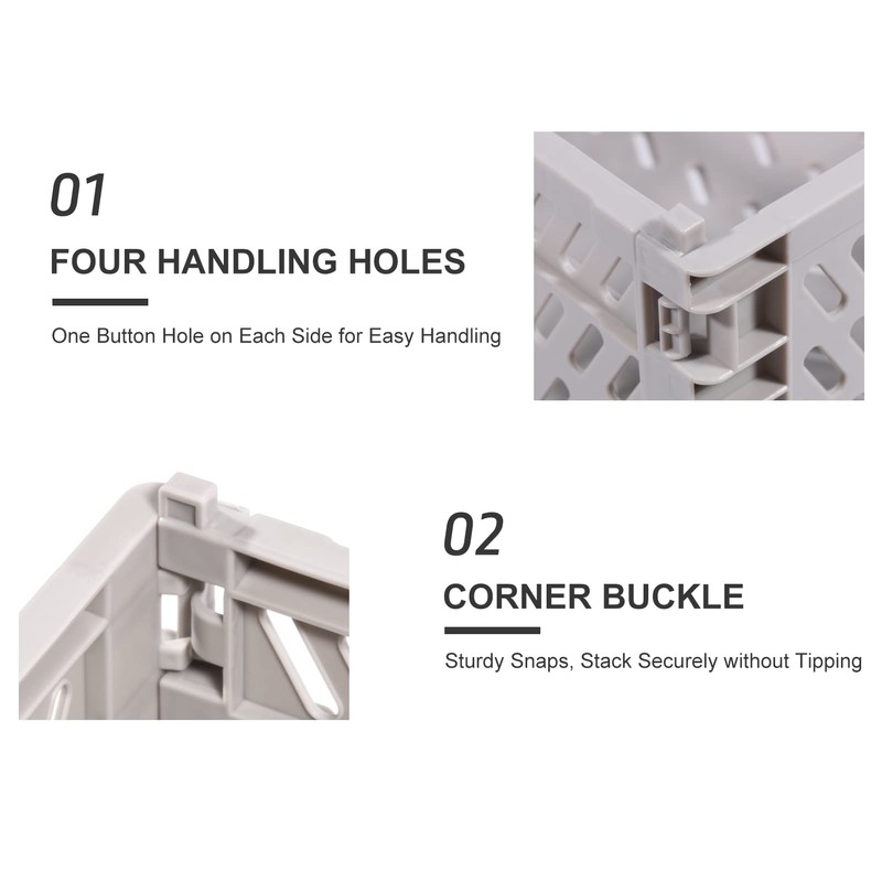 Pack of 2 Folding Crates, Plastic Sturdy Folding Boxes, Foldable