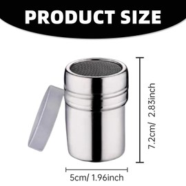 Set of 2 powdered sugar shakers, flour shakers, cappuccino coffee, for stencils, cocoa shaker, icing sugar mill, coffee lid, stainless steel cocoa powder, with mill, icing sugar, dusting sugar shaker