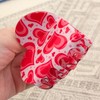 Heart Pattern Print Heart Shape Hair Claws 2.6" Pink Hair