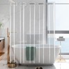 YISURE No Hook Needed Long Shower Curtain 84in, Clear PEVA