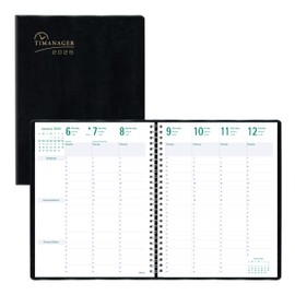 Blueline® 2025 Timanager® Planifi-Action® Weekly/Monthly Planner, Appointment Book, 13 Months, December to December, Twin-Wire Binding, 11" x 8.5", Black, English (C5930.81T-25)