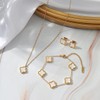 Genseion 18k Gold Plated Lucky Clover Sets Bracelets Earring Necklace