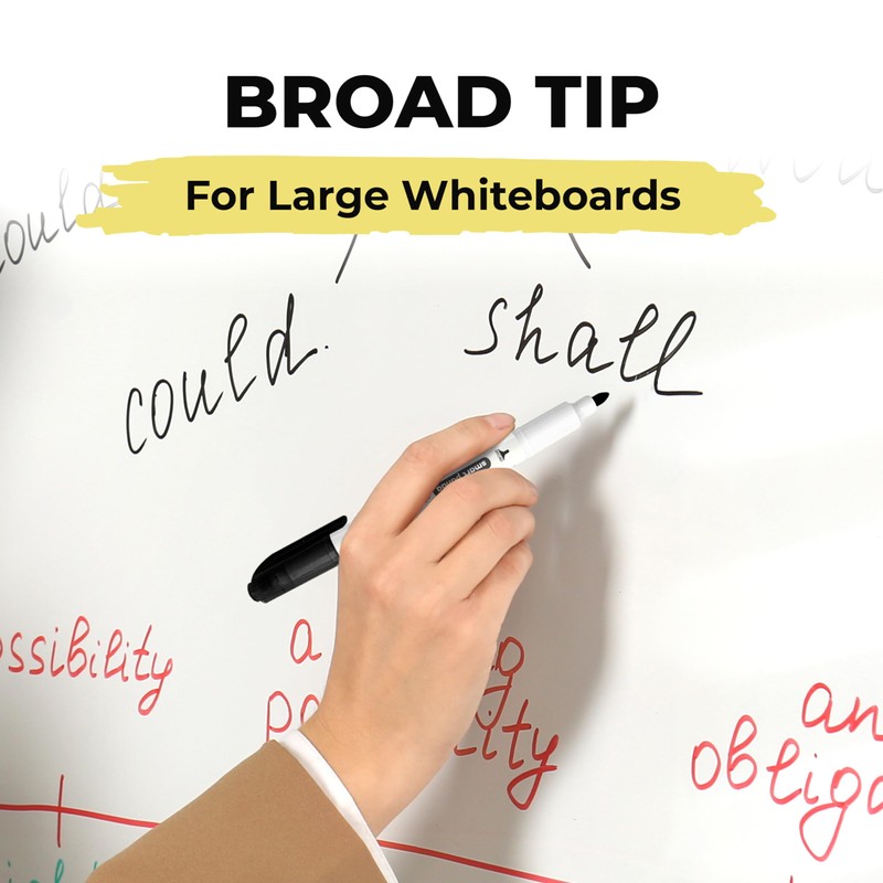 Smart Panda 5 Whiteboard Markers Dual Tip Wipeable Pens, Medium