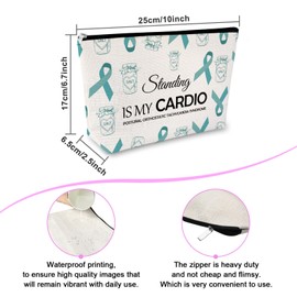 POTS Awareness Gift Makeup Bag POTS Syndrome Fighter Warrior Cosmetic Bag for Women Dysautonomia Awareness Present for Her Inspirational Recovery Present for Patients Zipper Travel Toiletry Pouch