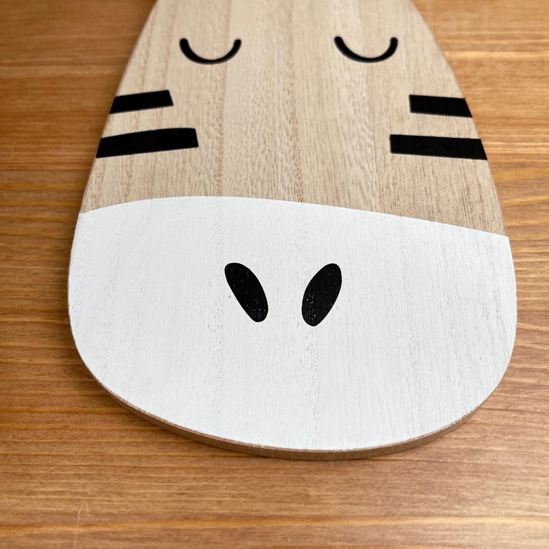 Darthome Hanging Zebra Head Plaque Wooden Childrens Bedroom Safari Animal