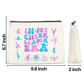 LGLZSHP Cheerleader Makeup Bag Cosmetic Bag Gift for Women Cheerleader Era Zipper Makeup Pouch