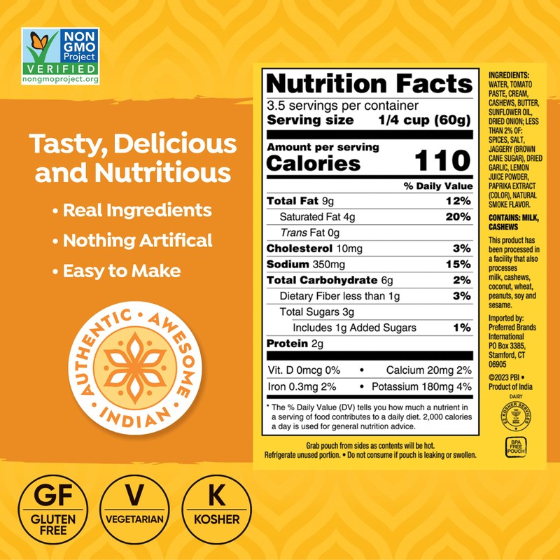 Tasty Bite Sauces Variety, Pack of 5, Butter Chicken, Tikka
