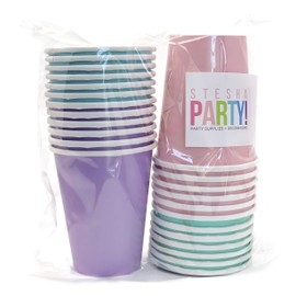 Pastel Rainbow Party Paper Cups 9 Ounce (24 Pack)