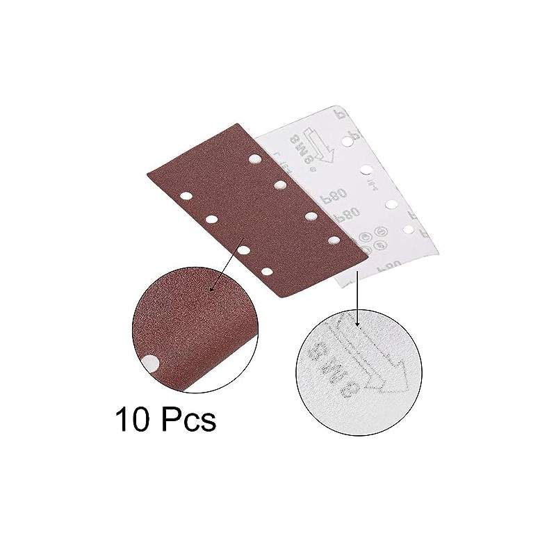 BOXONLY Hook and Loop Sanding Sheet Sander Sandpaper 8 Hole