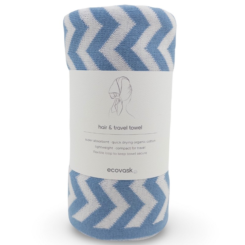 Ecovask Travel Towel & Hair Wrap - Organic Cotton, Original