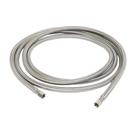 Neo-Pure 16-Inch Braided Stainless Steel Ice Maker Connector Water Line with Dual 1/4-Inch x 1/4-Inch Female Compression Threads for Residential Water Supply Use