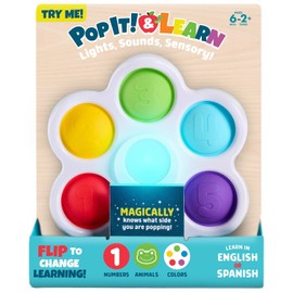 Chuckle & Roar - Pop It! and Learn - Juguete educativo y electrónico que hace pop - Aprende números y letras en español o inglés - Ideal para edades de 6 meses a 2 años