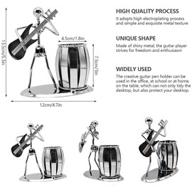 Griwuut Gitarrenstifthalter,Gitarren Stiftehalter Stifteköcher aus Metall,Bleistift Halter,Schreibtisch Organizer,Creative Desktop Zubehör für Büro, Geschenk für Lehrer, Neues und Kreatives Geschenk
