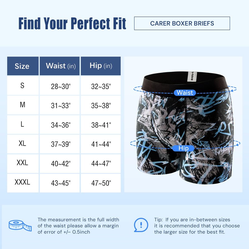 Carer Incontinence Underwear for Men Washable Mens Incontinence Boxer Briefs