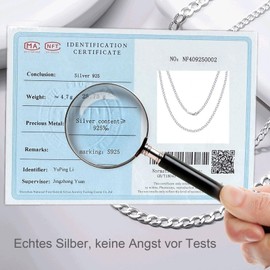 SILBERTALE 925 Sterling Silver Chain Necklaces for Women Mens Thin Curb Chain Necklace Width 2/3/4mm Super-flat Real Silver Chain With Gift Box