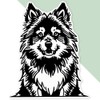 Extra Large 460mm 'Keeshond Dog' Permanent Sticker Decal for Cars/Windows/Bins/Walls