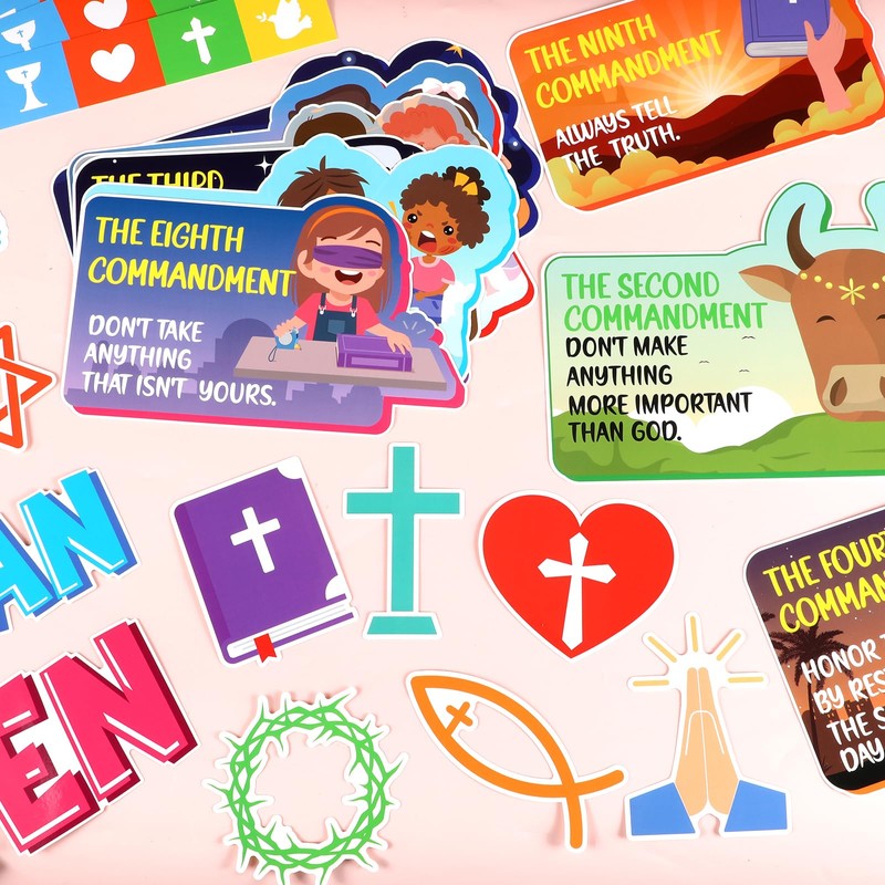 gisgfim Ten Commandments Bulletin Board Decorations Set Back to School