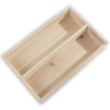 Small Wooden 2 Compartment Cutlery Tray Utensil Sorter | 26