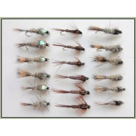 18 Barbless Hares Ear & Flash and Standard Pheasant Tail Nymph Choice of sizes, Best Trout Flies, Nymphs (Mixed)