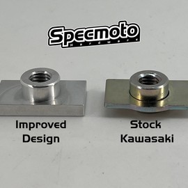 Specmoto Kawasaki KX250F KX450F Seat Bolt kit with Perm-a-Nut for Rear Fender Complete with New KX250 KX450 OEM Match Nickel Bolts & Install Kit to Replace troublesome 92210-1635 Kawasaki Part.