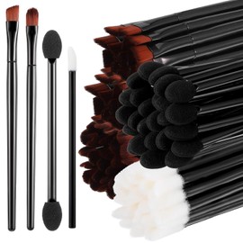 MAQUITA Set de 250 brochas desechables para maquillaje de cejas, 100 brochas angulares/redondas para cejas, 50 brochas de doble punta para sombras de ojos, 100 brochas para labios para mujeres y niñas