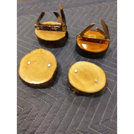 2-- KNIFE DISPLAY STANDS, SOLID PEAR WOOD