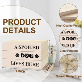 wenhihsiy 3 Pcs Decorative Books for Home Decor, Mini Faux Books Decoration for Dog Lover, Wooden Books Tiered Tray Decor, Stacked Books for Decorating Dog Home Living Room Bookshelf Fireplace（10）