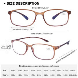 AQWANO Computer Reading Glasses Blue Light Block - Comfortable Lightweight TR90 Flexible Frame UV Protection Anti Glare Eye Strain Readers, 2.25