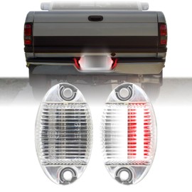 USR 94-01 Ram Pickup License Plate Light – LED Rear Lamps (Left + Right) Pair - Compatible with 1994-2001 Dodge Ram 1500 Pick Up / 94-02 2500/3500 Trucks All Models (LED WHITE 6000K w/RED UPGRADE)