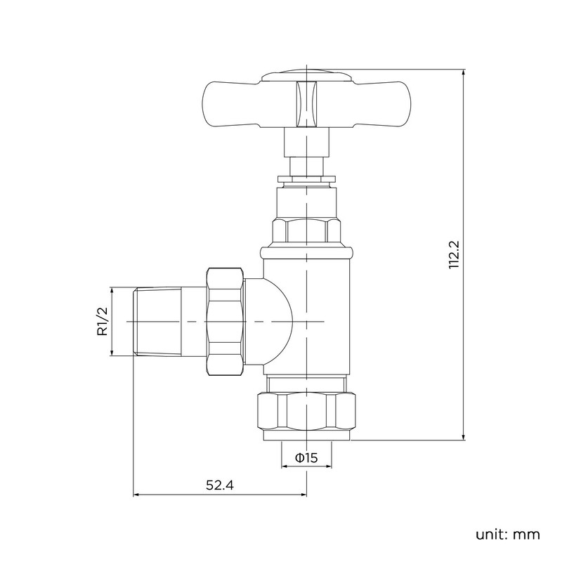 iBathUK Regency Thermostatic Radiator Valve,Solid Brass,Angled Radiator Valve Pair, Universal