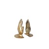 JUCONSIN Hands Bookends, Prayer Hand Decorative Bookends Unique Gold Book
