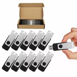 Kootion 10PCS 1GB Swivel USB2.0 Flash Drive Thumb Pen Drive Rotating Memory Stick U Disk
