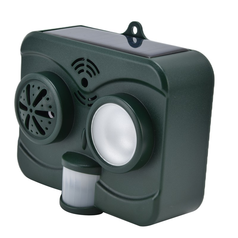 Ultrasonic Animal Repeller Waterproof Solar Bird Repellent Flashing Light for