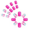 2 Packs 48Pcs Flowers Press on Nails Short Square Fake