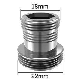 Tap Adapter M18 to M22-2 Pieces, Double Thread Adapter for Male Thread M18 and M22 for Kitchen Aerator Water Filter (M18-M22)