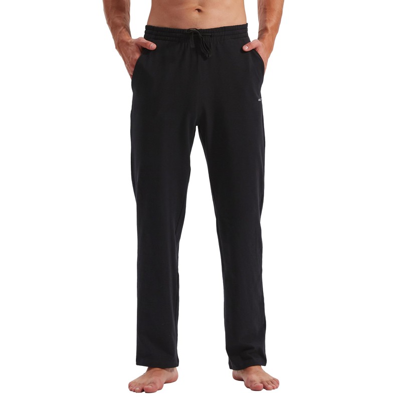 Willit Men's Cotton Yoga Sweatpants Athletic Pants Open Bottom Exercise