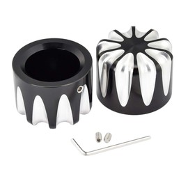 PBYMT Black Front Axle Nut Cover Caps CNC Compatible for Harley Davidson Softail Dyna Touring Road King Electra Street Glide VRSC 2002-2020