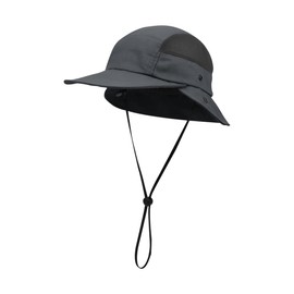 JNGUOSICN Mens Sun Hat with Neck Flap UPF 50+ Mesh Sun Visor Men Women Wide Brim Bush Cap Summer Beach Quick Dry Fishing Hat for Hiking Camping Cycling Travelling Holiday Dark Grey