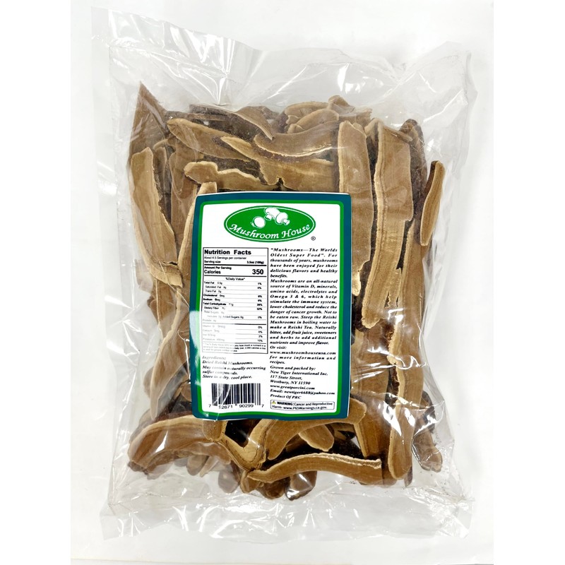 Mushroom House Dried Reishi for herbal tea, 16 Ounces