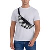 Checkerboard Fanny Pack Waist Bag Adjustable Black and White Belt