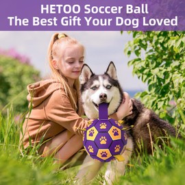 HETOO Dog Toy, Interactive Dog Football Toys with Grab Tabs, Durable Dog Balls for Large Breed Dog Water Toy Indoor & Outdoor, Gift for Dogs