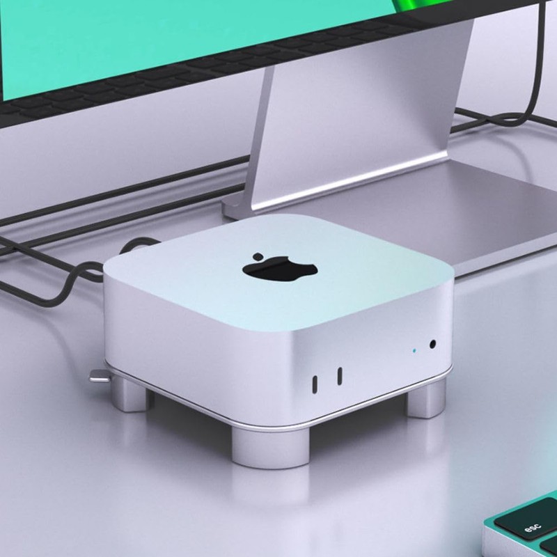 Mac mini M4 Stand, Built-in Cooling, Power Button Access, Aluminum