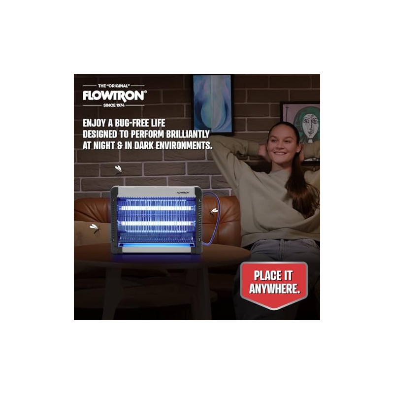 Flowtron Indoor Bug Zapper: 3000V Electric Insect Killer & Mosquito