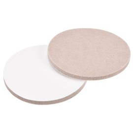 sourcing map Felt Furniture Pads, 75mm Dia Self-stick Non-slip Anti-scratch Round Felt Pads Cabinet Closet Feet Floor Protector Beige 4 Pads