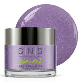 SNS Healthy Natural Nails SNS Nail Dip Powder, Gelous Color Dipping Powder - Violet Femme (Purple/Violet, Shimmer), BOS02 - Long-Lasting Acrylic Nail Color & Polish Lasts 14 Days - Low-Odor & No UV Lamp Required - 1 oz