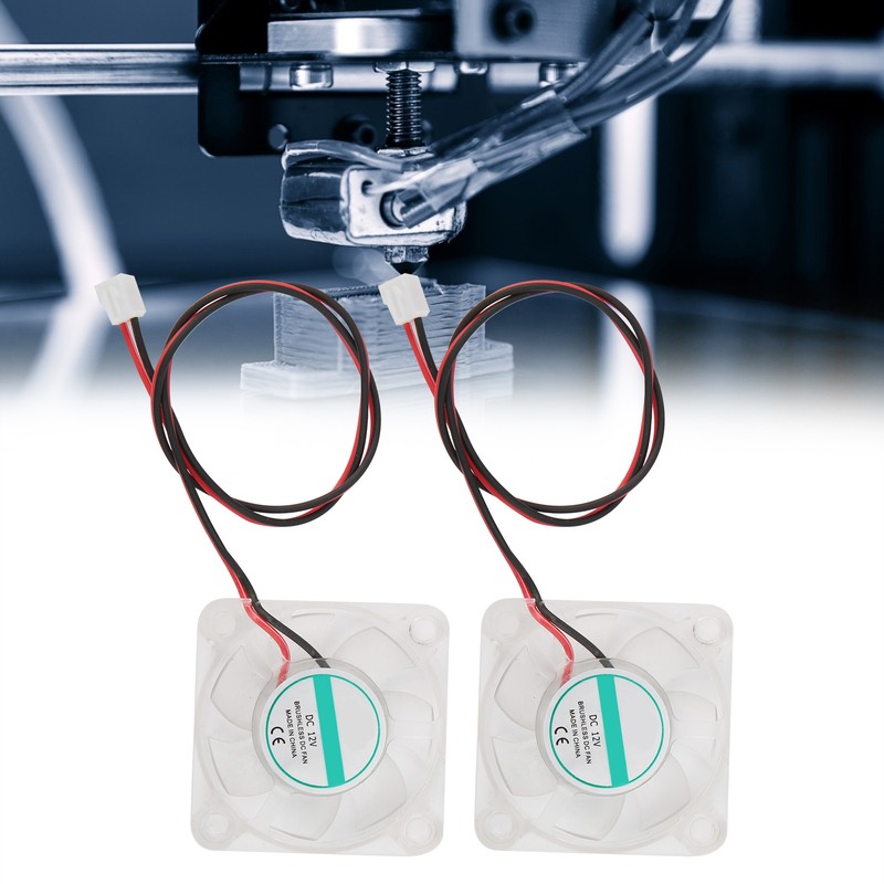 2Pcs 3D Printer Cooling Fan LED Light Hydraulic Bearing Mini
